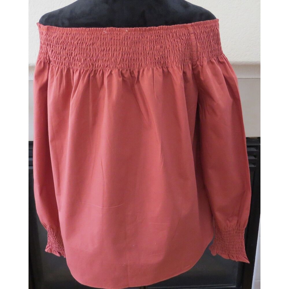The Sang off-the-shoulder blouse Terra-cotta Small NWT - Picture 6 of 10